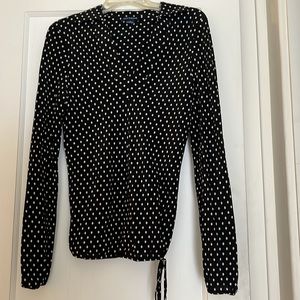 Silk, Vneck w/optional drawstring waist blouse.  Ann Taylor size 10